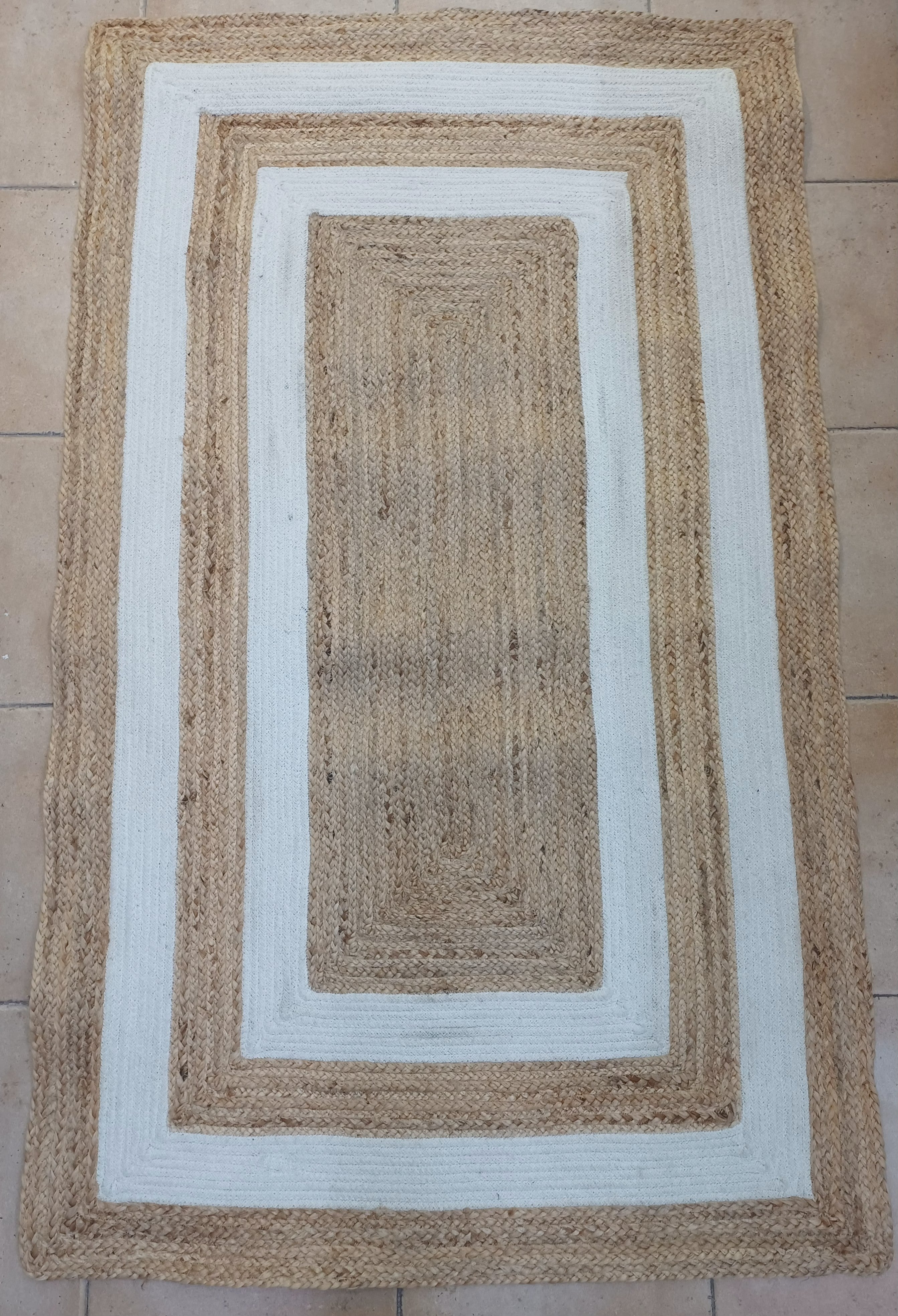 Alfombra de Yute y Algodon Rectangular