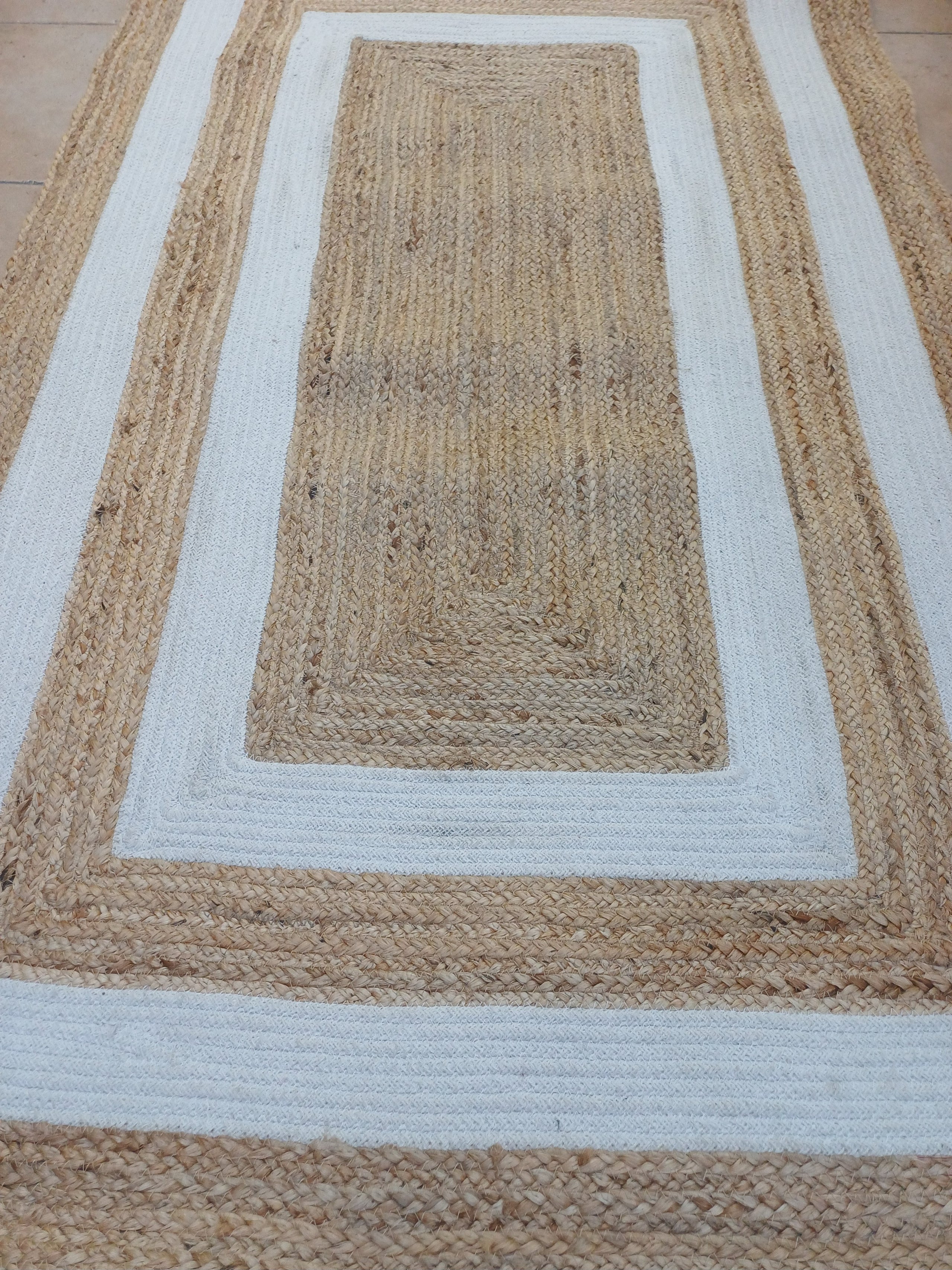 Alfombra de Yute y Algodon Rectangular