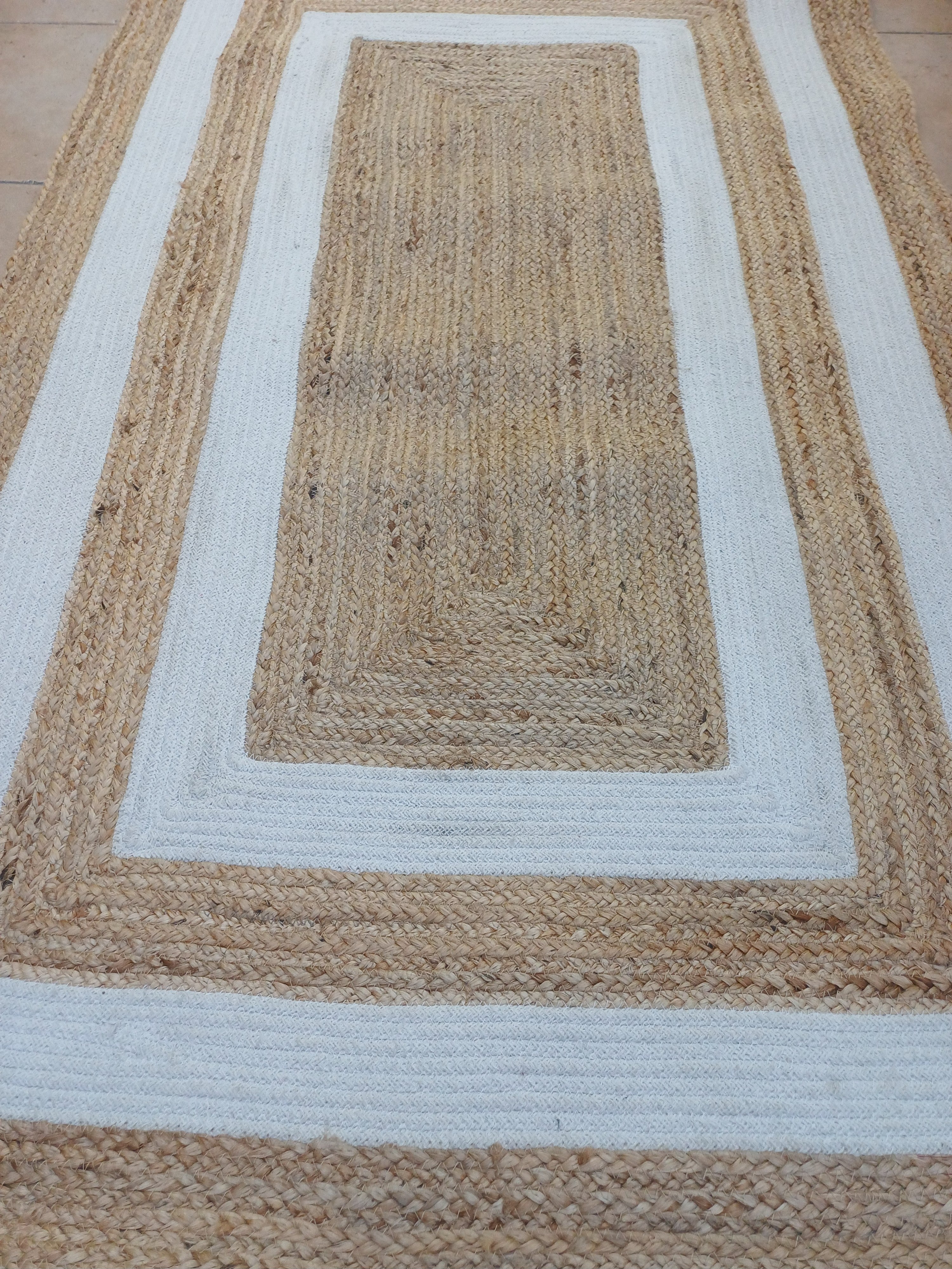 Alfombra de Yute y Algodon Rectangular